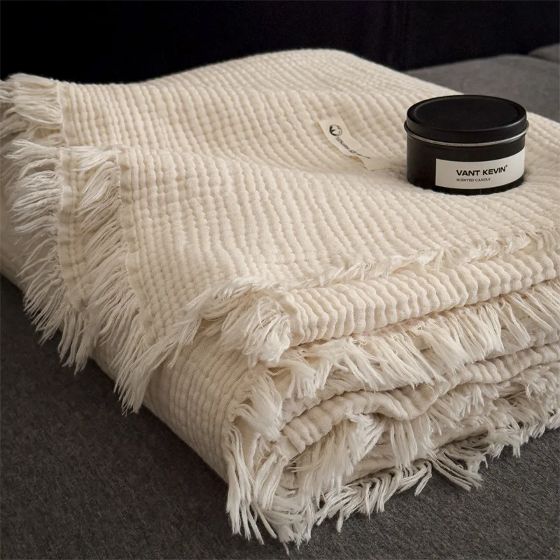 Cashmere Throw Blanket - Y Home Tassel Decor Chunky Knit