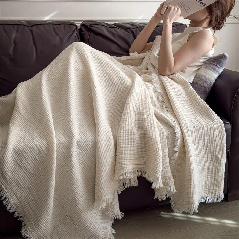 Y Home Tassel Decor Chunky Kni - Cashmere Throw Blanket ulasan dan harga