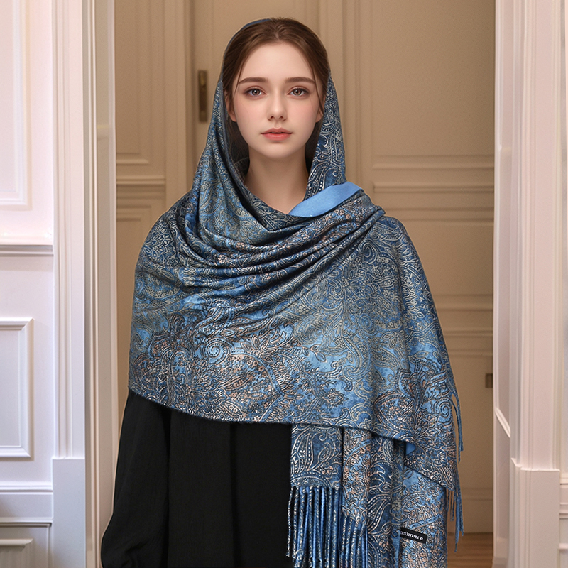 Luxury Paisley Pashmina Shawl  - Cashmere Throw Blanket ulasan dan harga