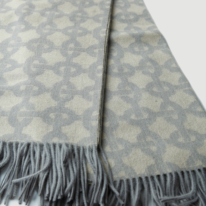 Chain Pattern Jacquard Wool Bl - Cashmere Throw Blanket ulasan dan harga