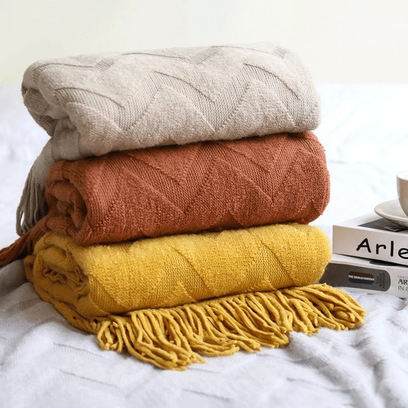 Elegant Nordic Blankets Tassel - Cashmere Throw Blanket ulasan dan harga